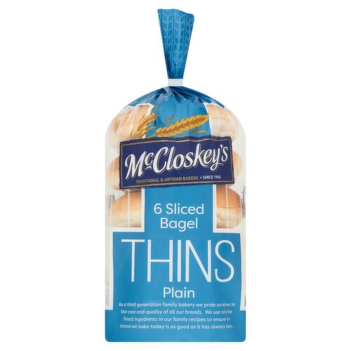 McCloskeys Plain Bagel Thins (6 Piece)