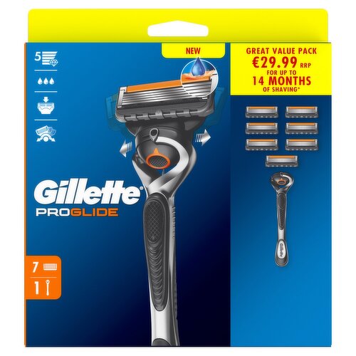 Gillette Proglide Starter Pack Razor + 6 Blades (1 Piece)