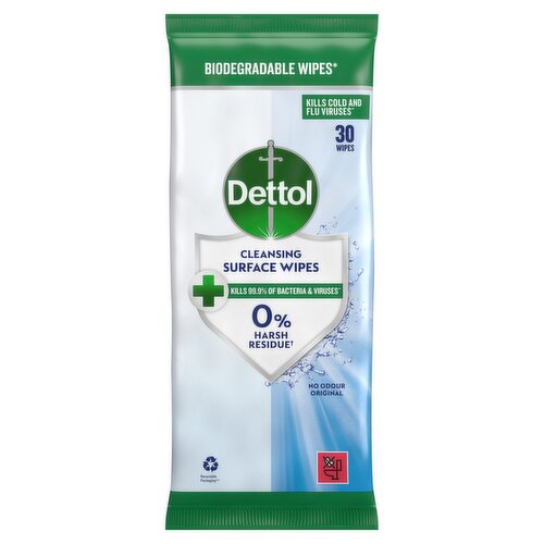 Dettol Surface Cleanser Bio Wipes (30 Piece)