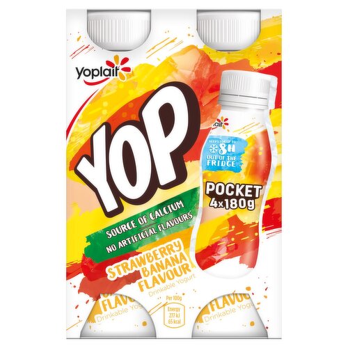 Yop Strawberry & Banana Yogurt Drink 4 Pack (180 g)