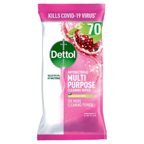 Dettol Multi Purpose Cleanser Wipes Pomegranate 70s (70 Piece)