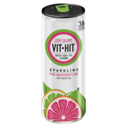 Vit Hit Pink Grapefruit Lime with White Tea Sparkling Drink Can (330 ml)