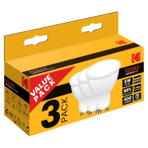 Kodak LED 50W GU10 Light Bulbs 3 Pack (3 Piece)