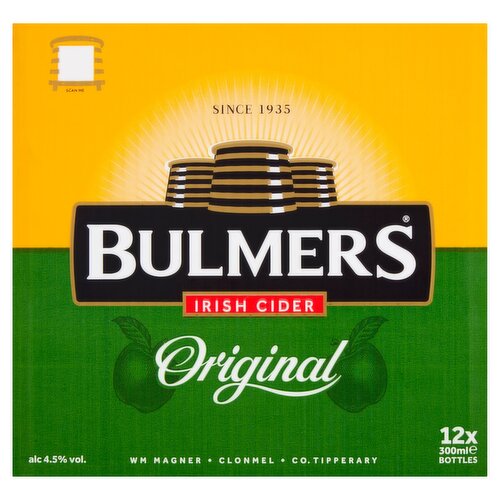 : Bulmers Original Cider Bottle 12 Pack (300 ml)