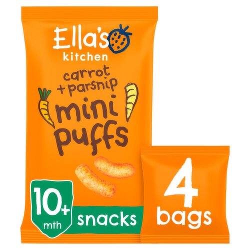 Ella's Kitchen Carrot & Parsnip Mini Puffs 10+ Months 4 Pack (32 g)