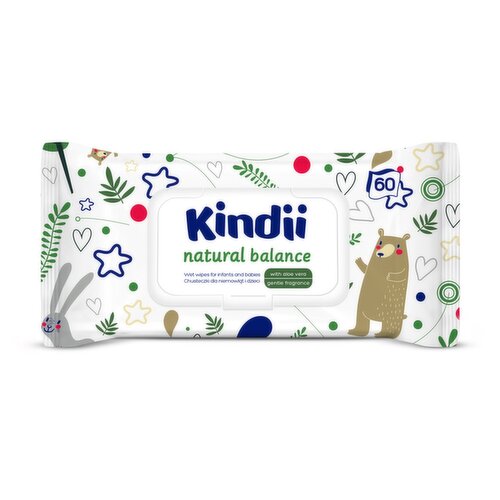 Kindii Natural Balance Baby Wet Wipes (60 Piece)