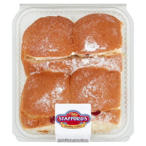 Staffords Bakery 4 Pack Old Style Dairy Cream Buns (310 g)
