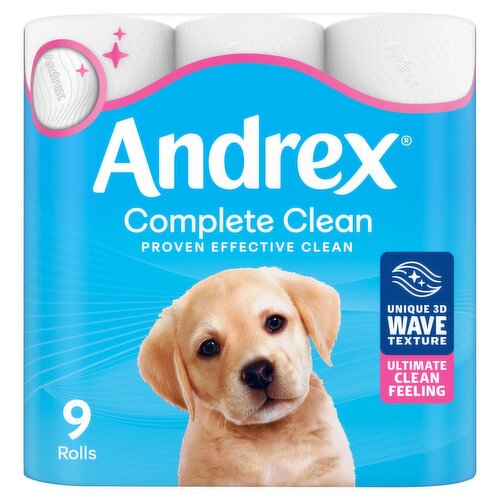 Andrex Complete Clean Toilet Tissue (9 Roll)