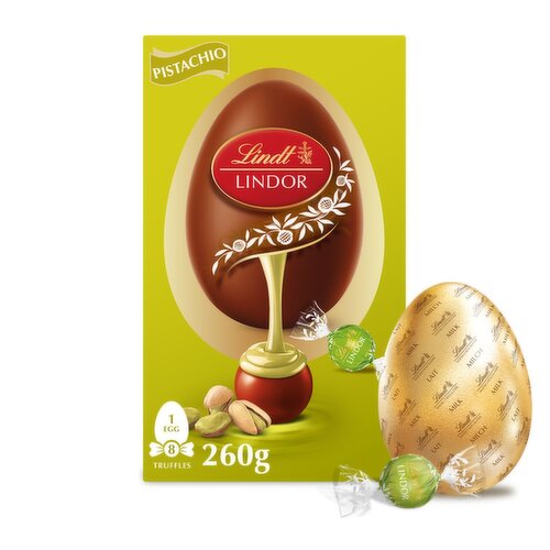 Lindt Lindor Milk Chocolate Pistachio Truffles Easter Egg (260 g)