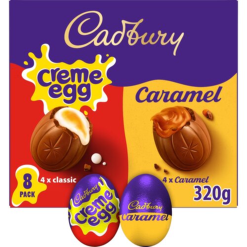 Cadbury Creme Egg & Caramel Chocolate Egg 8 Pack (40 g)