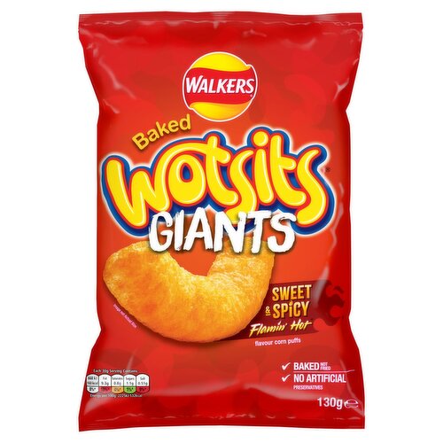 Walkers Baked Wotsits Giants Flaming Hot Bag (130 g)