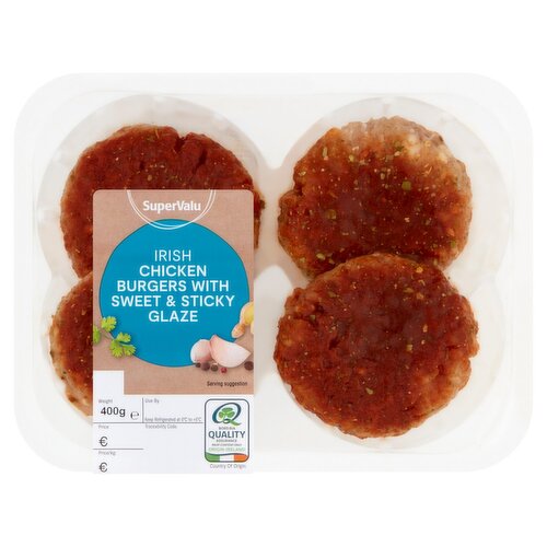 SuperValu Fresh Irish Chicken Burgers with Sweet & Sticky Glaze (400 g)