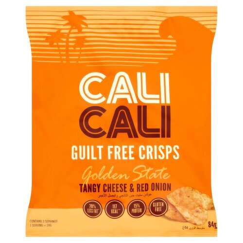 Cali Cali Gluten Free Golden State Tangy Cheese & Red Onion Crisps Bag (84 g)