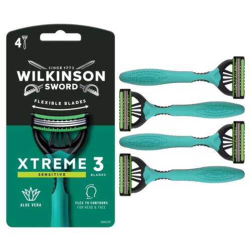 Wilkinson Sword Xtreme 3 Sensitive Comfort Disposable Razors (4 Piece)
