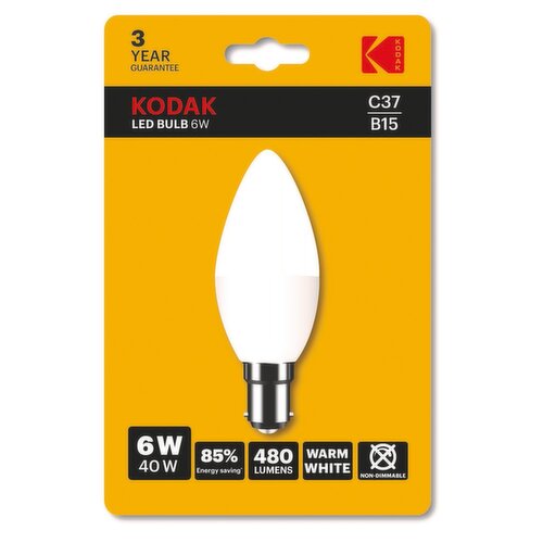 Kodak LED 40W B15 Candle Light Bulb (1 Piece)