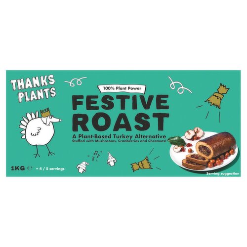 Thanks Plants Vegan Festive Roast Stuffed with Mushrooms, Cranberries&Chestnuts (1 kg)