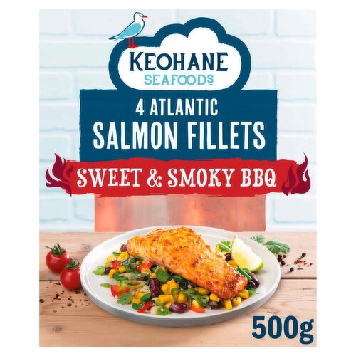 Keohane Seafoods Salmon Darnes With Sweet And Smoky Bbq Marinade (500 g)