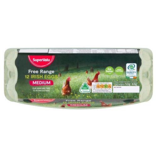 SuperValu 12 Free Range Medium Eggs (12 Piece)