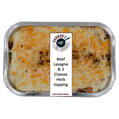 Hannon's Kitchen Beef Lasagne & 3 Cheese Mixed Herb Topping (1 Piece)