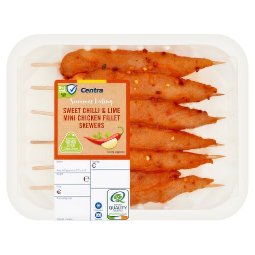Centra Fresh Irish Sweet Chilli Lime Mini Chicken Fillet Skewers (300 g)