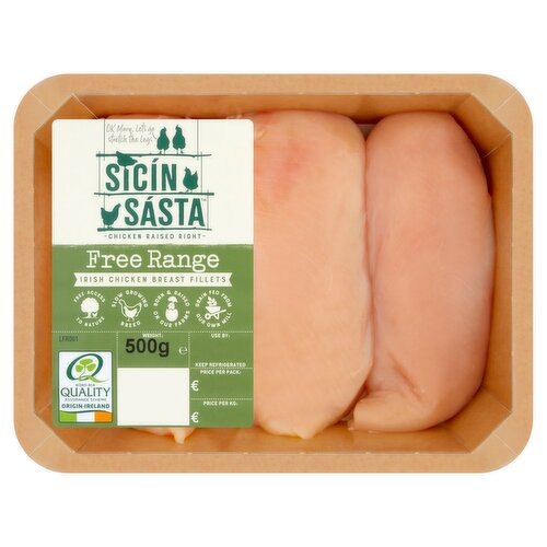 Sicín Sásta Free Range Irish Chicken Breast Fillets (500 g)
