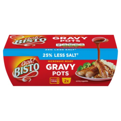 Bisto Microwave 25% Less Salt Pots 2's (200 g)