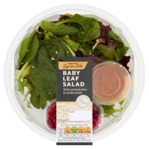 SuperValu Signature Tastes Mixed Leaf Salad Pickled Slaw. Seeds & Miso Dr1763163 (170 g)