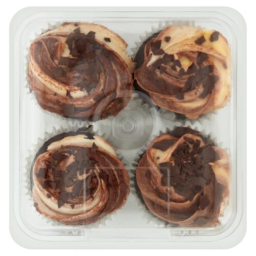 Chocolate Cupcakes With Marbled Icing 4 Pack (280 g)