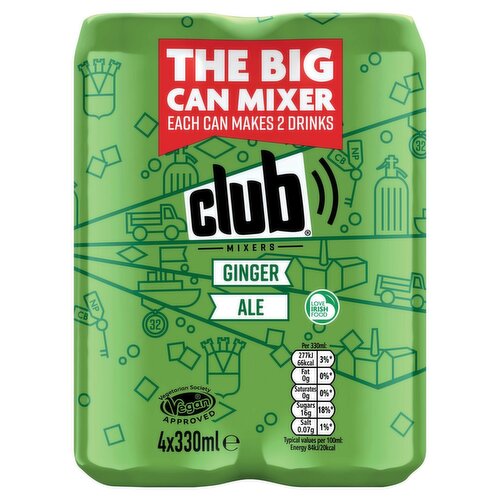 Club Ginger Ale Can 4 Pack (330 ml)