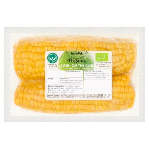 SuperValu Organic Sweetcorn Vacuum Pack (2 Piece)