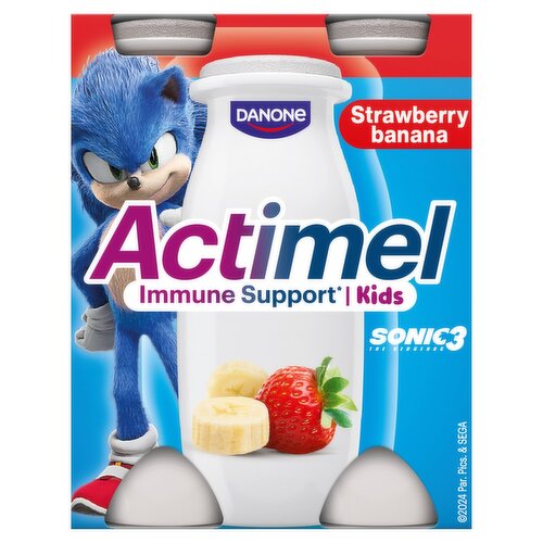 Danone Actimel Kids Strawberry and Banana Yoghurt Drink 4 Pack (100 g)