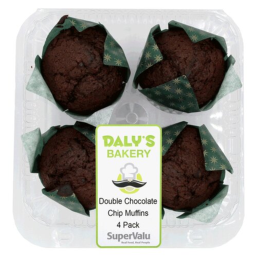 Daly's Double Chocolate Chip Muffins 4 Pack (4 Piece)