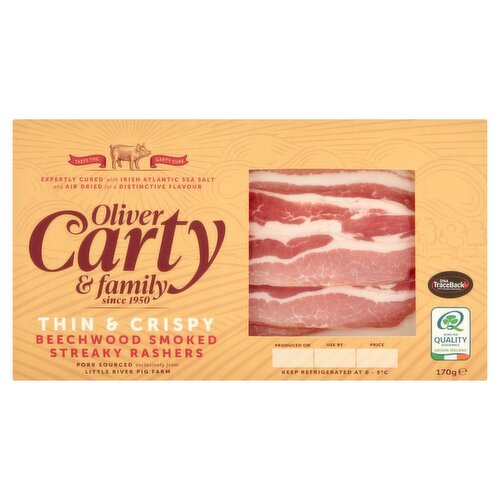 Oliver Carty and Family Smoked Thin And Crispy Streaky Rasher (170 g)