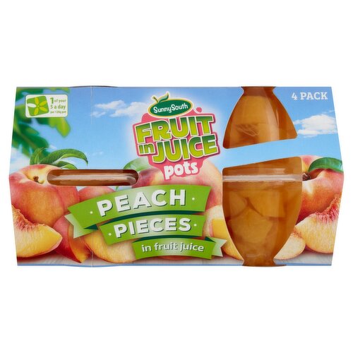 Sunny South Fruit Pots Peach Pieces In Fruit Juice 4 Pack (120 g)