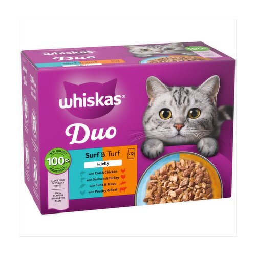 Whiskas Tasty Duo 1+ Surf & Turf In Jelly (85 g)