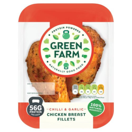 Green Farm Chilli & Garlic Chicken Breast Fillets 2 Pack (220 g)
