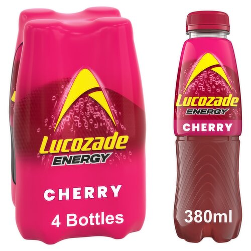 Lucozade Energy Cherry Drink Bottle 4 Pack (380 ml)
