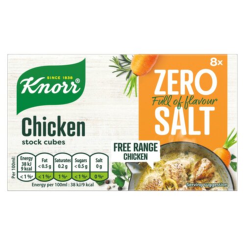 Knorr Chicken Zero Salt Stock 8 Cubes (72 g)
