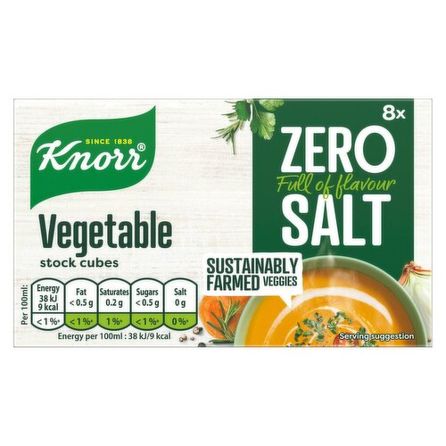 Knorr Vegetable Zero Salt Stock 8 Cubes (72 g)