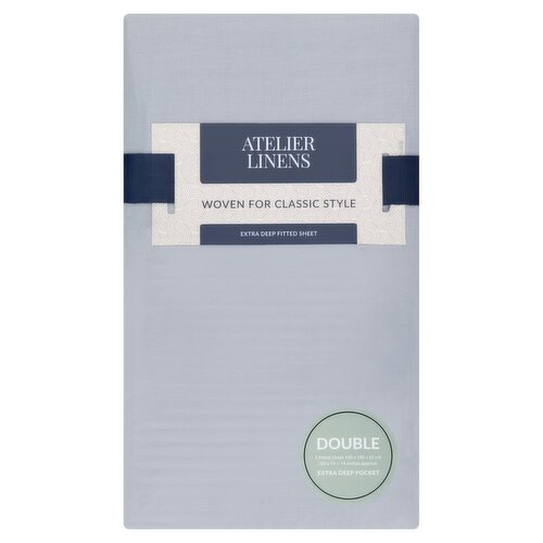 Atelier Linens Double Fitted Sheet White (1 Piece)