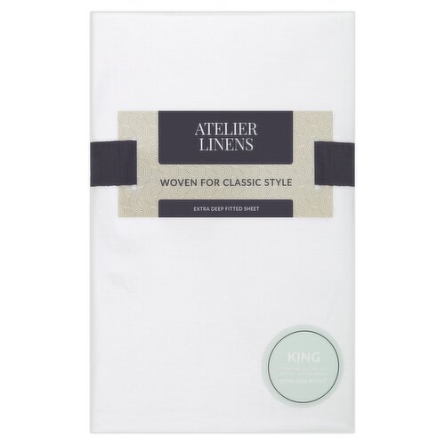 Atelier Linens King Fitted Sheet White (1 Piece)