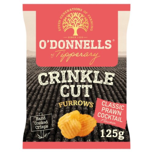 O'Donnells Crinkle Cut Prawn Cocktail Crisps (125 g)