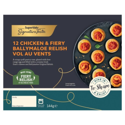 SuperValu Signature Tastes Fiery Chicken & Ballymaloe Relish Vol Au Vents 12 Pk (144 g)