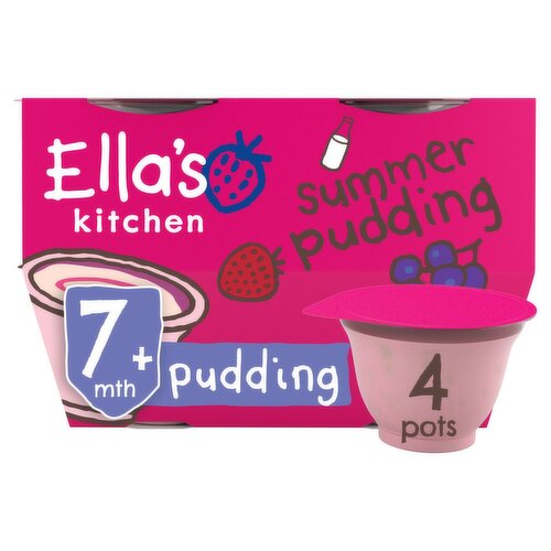 Ella's Kitchen Strawberry & Blackcurrant Summer Pudding 7+Months 4 Pots (80 g)