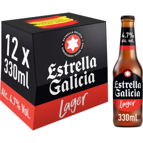 Estrella Galicia World Lager 12 Pack Bottles (330 ml)