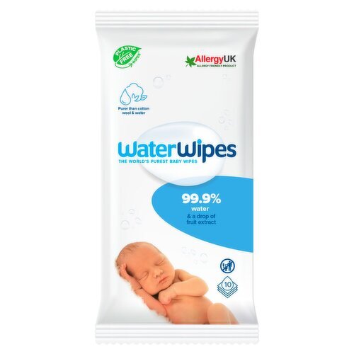 Waterwipes Sensitive Newborn Biodegradable Baby Wipes 10 Pack (10 Piece)