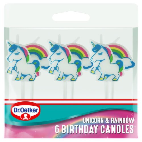 Dr Oetker Unicorn And Rainbow Birthday Candles (10 Piece)