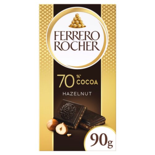Ferrero Rocher Hazelnut Dark Chocolate 70% Bar (90 g)