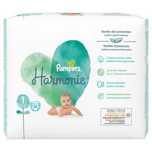 Pampers Harmonie Size 1 Carry Pack (26 Piece)