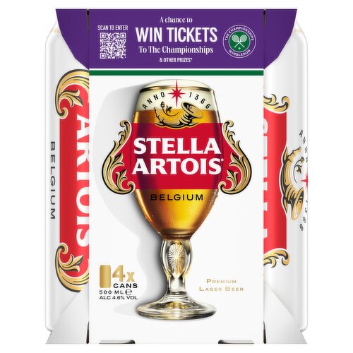 Stella Artois Can 4 Pack (500 ml)